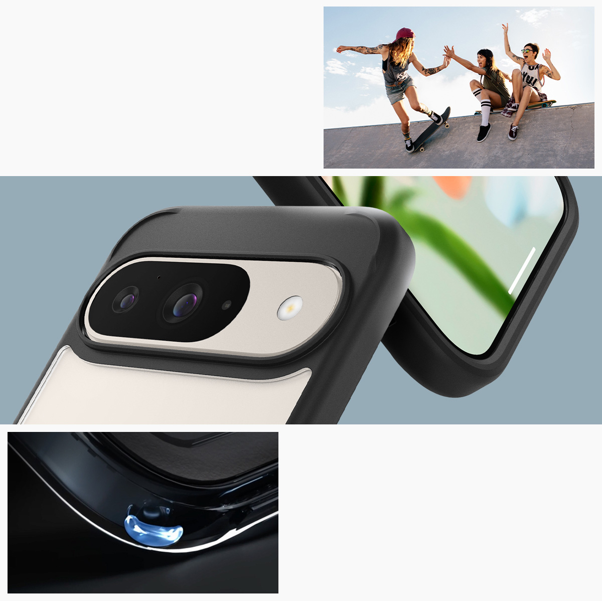 Etui Spigen Ultra Hybrid do Google Pixel 9 / 9 Pro, przezroczysto-czarne